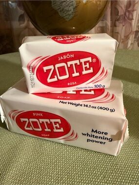 🌞 4/$20 Zote Pink Soap Bar for Laundry & Delicates, Two bars, 400g and 100g each